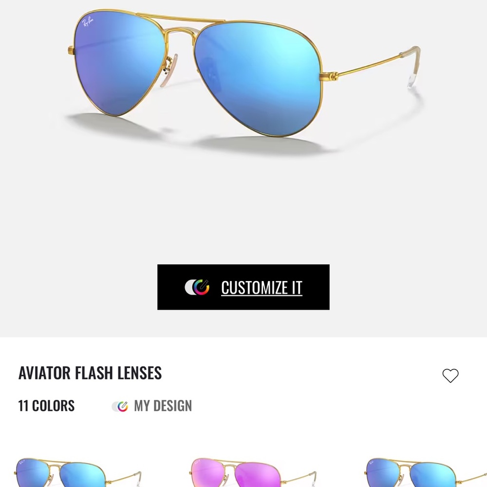 Ray Ban Blue Aviator Flash/ Mirrored Sunglasses. Like new, no scratches. Case.